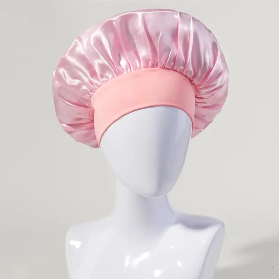 Breathable Silk Satin Sleep Bonnet for Curly Hair