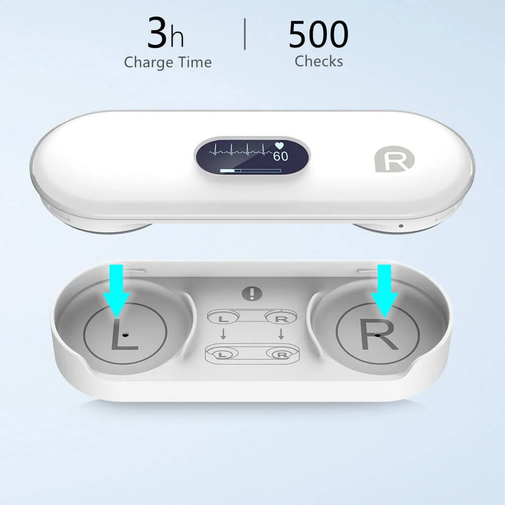 Holter ECG Monitor OLED Bluetooth EKG Cardiaco Heart Monitoring Wearable Electrocardiograma Unlimited Data Storage Share