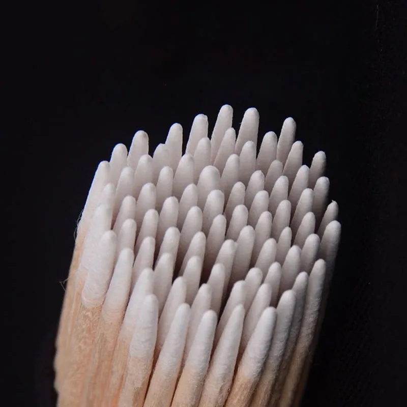 100/200/300Pcs Nails Wood Swab Clean Sticks Bud Tip Wooden Cotton Head Manicure Detail Corrector Nail Polish Remover Art Tool