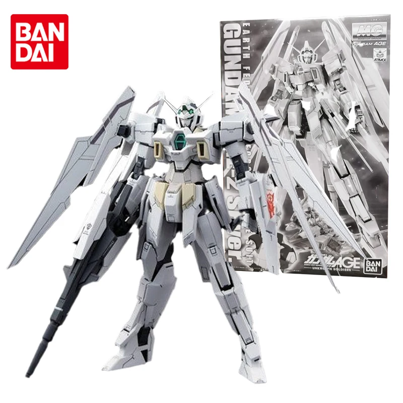 

Bandai Genuine Gundam Model Kit Anime Figure MG 1/100 Gundam AGE-2 Spver Collection Gunpla Anime Action Figure Toys for Children