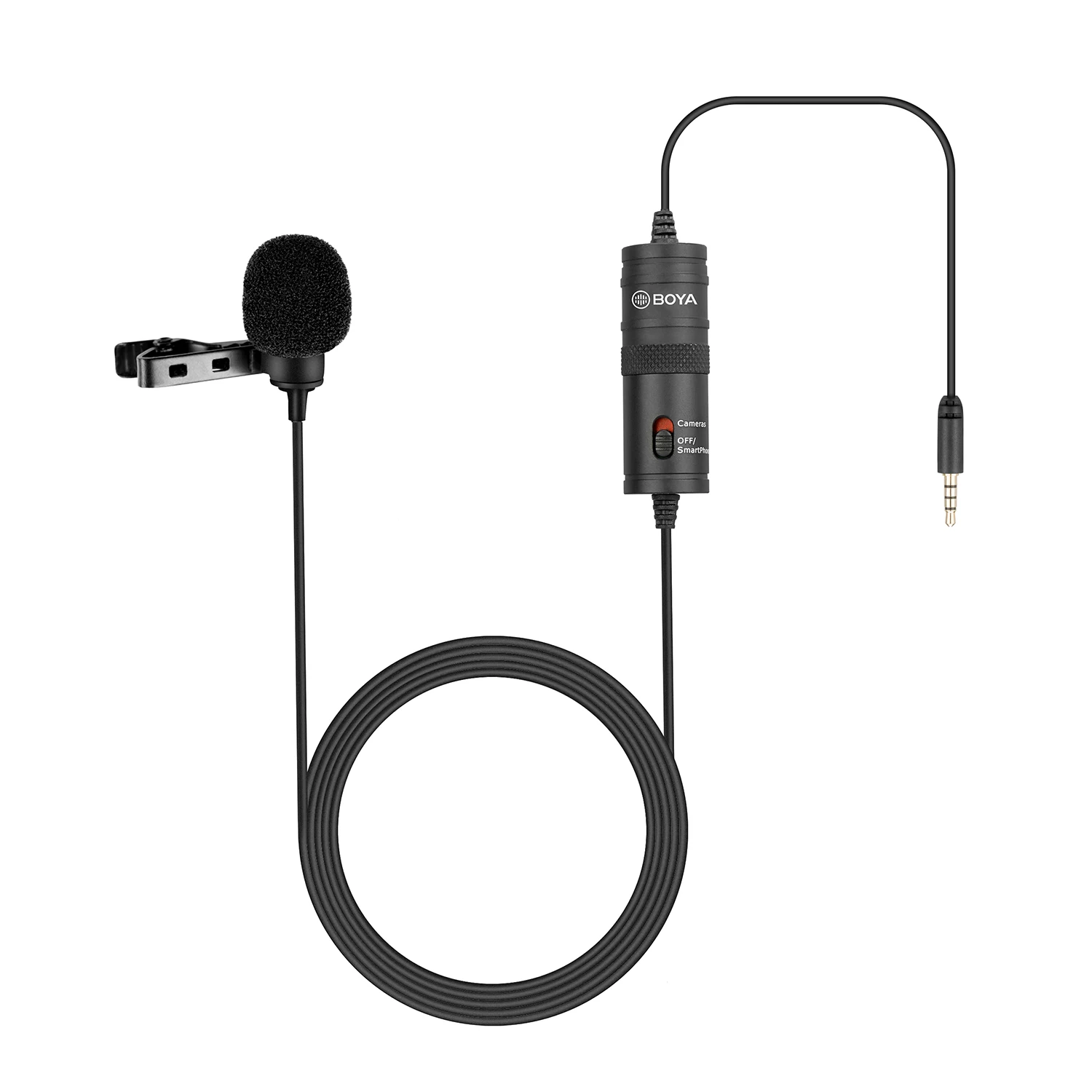  BOYA BY-M1 PRO 3.5mm TRRS Condenser Lavalier Lapel Omnidirectional Wired Microphone for iPhone PC Smartphone Camera Streaming 