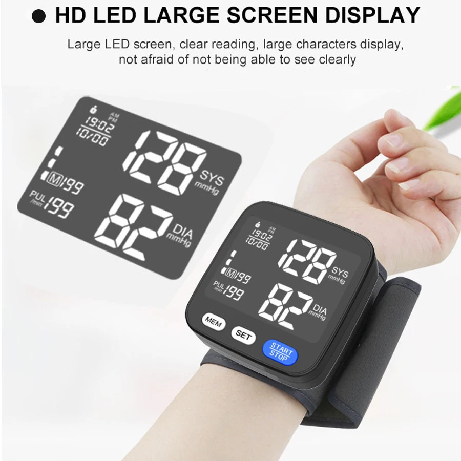 Home Use Electronic Blood Pressure Upper Arm Blood Pressure MonitorBacklit LED Heart Rate All-in-One