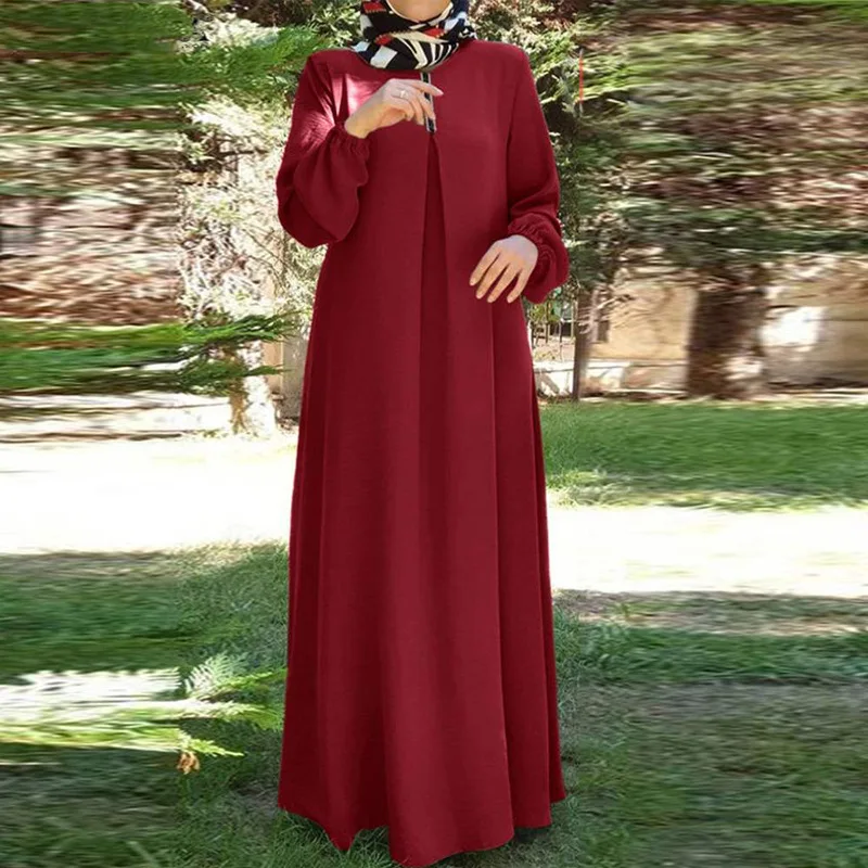 Black Dresses For Muslim Women Long Sleeve Abaya Ramadan Elegant Wear Summer Winter Vintage Loose Comfortable Robe
