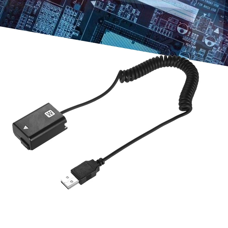NP-FW50 더미 배터리 스프링 USB 충전 케이블 부품, A7 A7R A7S A7M A7II A7S2 A7M2 A7R2 A6500 A6300 DC 커플러