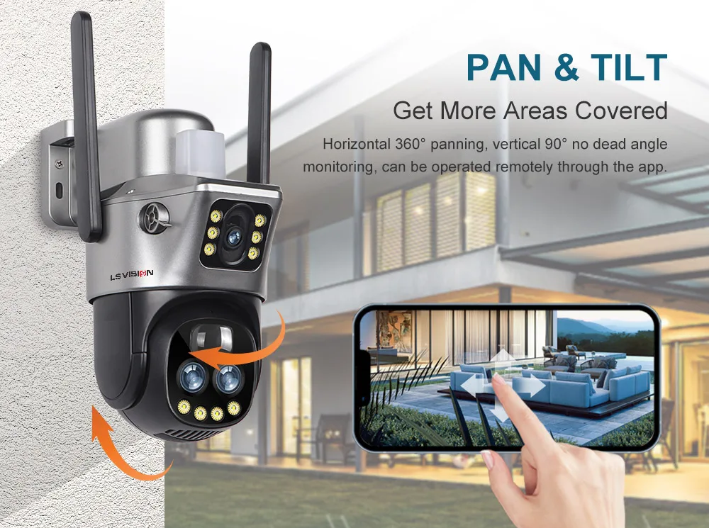 12MP 4G/WiFi Solar Camera Dual Screen Three Lens 10X Zoom Outdoor Surveillance C