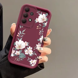 Pink Flowers Silicone Soft Phone Case - Samsung M23 5G (Wine - red - 670)