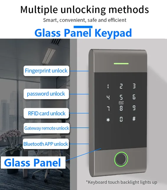 TTLock App Remote Control Gateway Work With Alexa RFID Metal Access Control Keypad Fingerprint Waterproof Electric Lock System 4