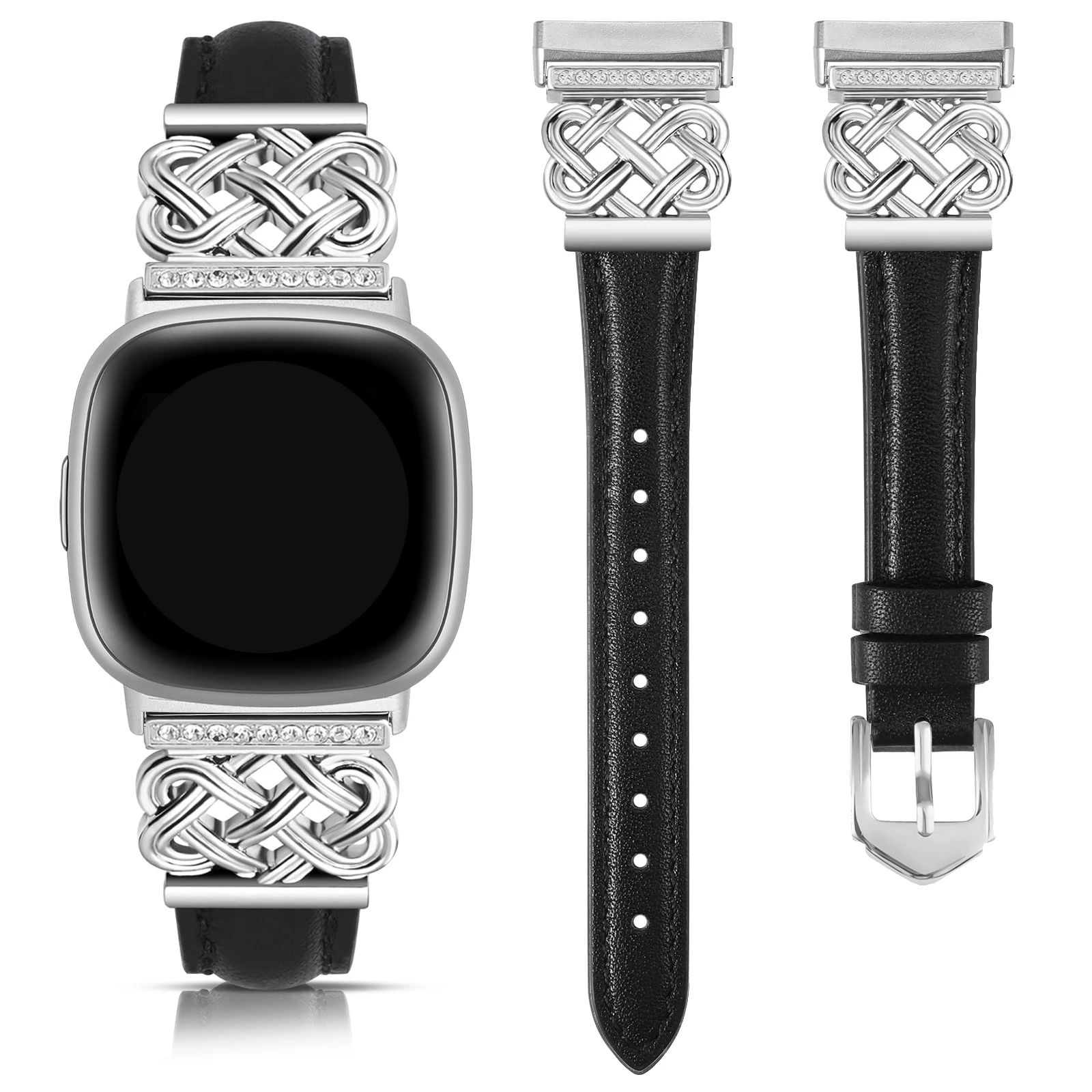 Premium Leather Smartwatch Strap with Interlocking Latch