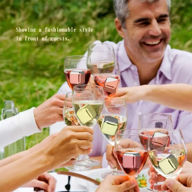 Stainless Steel Ice Cubes Reusable Chilling Stones for Whiskey Wine Keep Drink Cold Longer SGS Test Pass