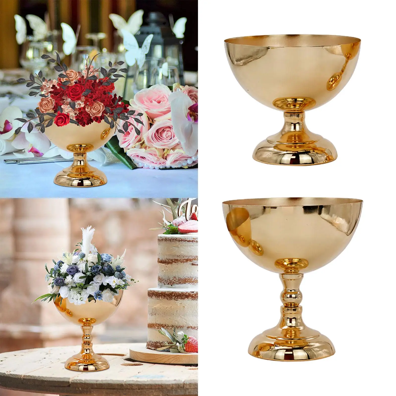 Wedding Centerpiece Flower Vase Metal Elegant Flower Stand for Ceremony Wedding Arrangement Party Tabletop Indoor Outdoor