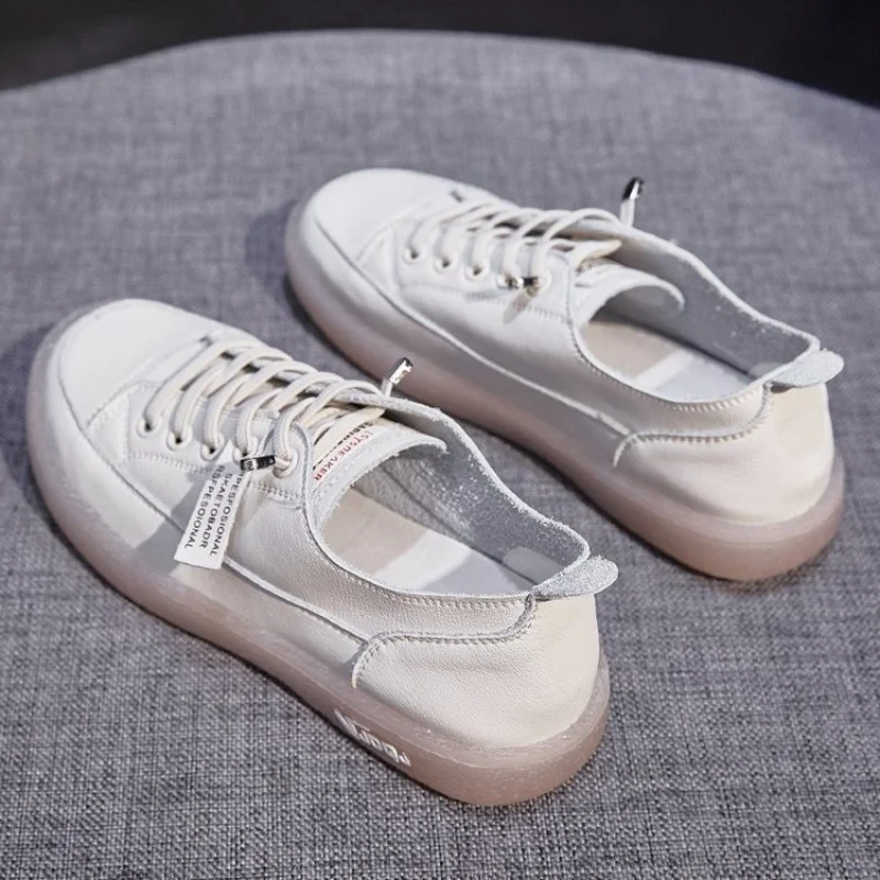 Women Sneakers Shoes Casual Vulcanize Shoes White  Leather Walking Running Summer Platform Flats Woman Sport Shoesfy77