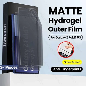 3-1 pezzi pellicola idrogel opaca satinata per Samsung Galaxy Z Fold7 Fold 7 ZFold7 5G 2025 protezione schermo esterno pellicole morbide non in vetro