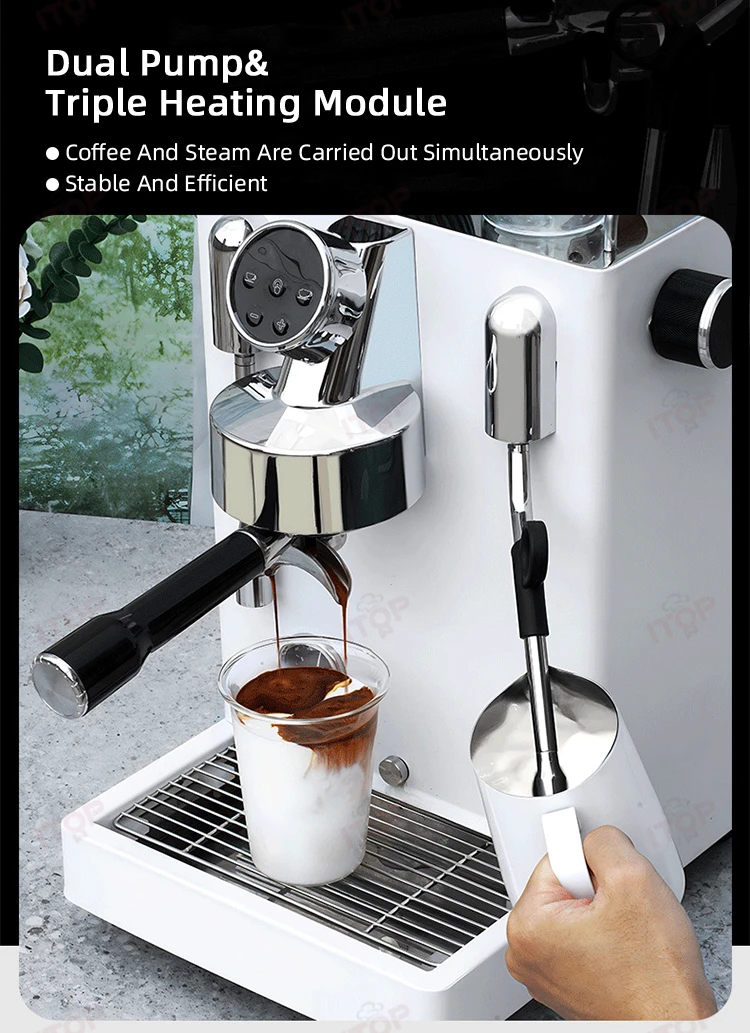 Description Picture 5 of itemEspresso Coffee Machine Dual use for Home and Business Dual Pump& Triple Heating Module 15 Bar PID Precise Temperature Control