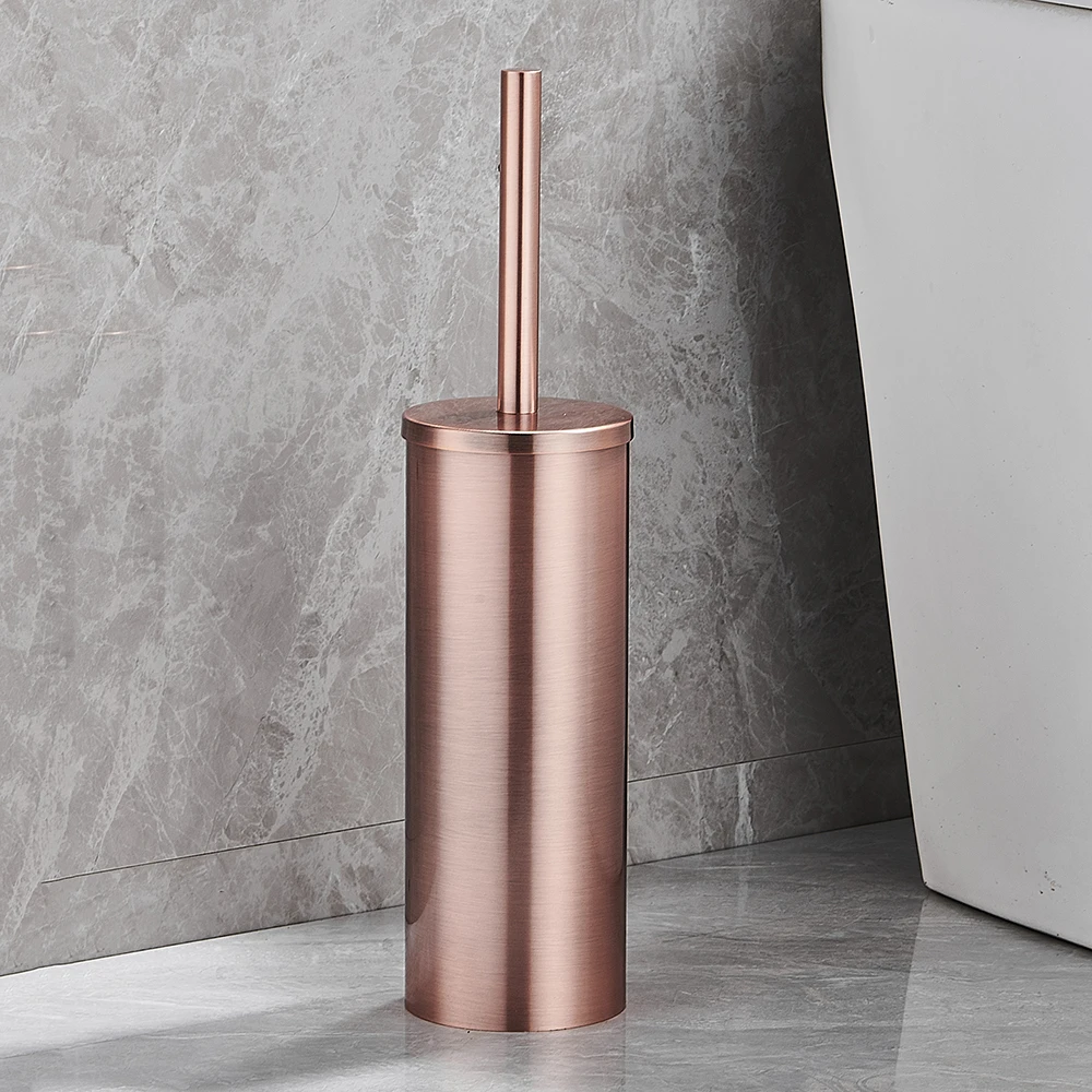 Sleek Black Wall-Mounted Stainless Steel Toilet Brush Holder