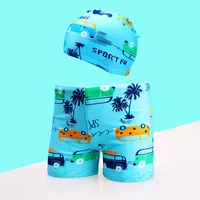 Boys Swimming Trunks 1-8Years Children's Swimwear Kids Swimsuit Dinasour Boys Swimwear Trunks with Hat DS29 6