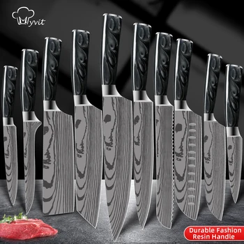 Japanese Damascus Knife Set 1
