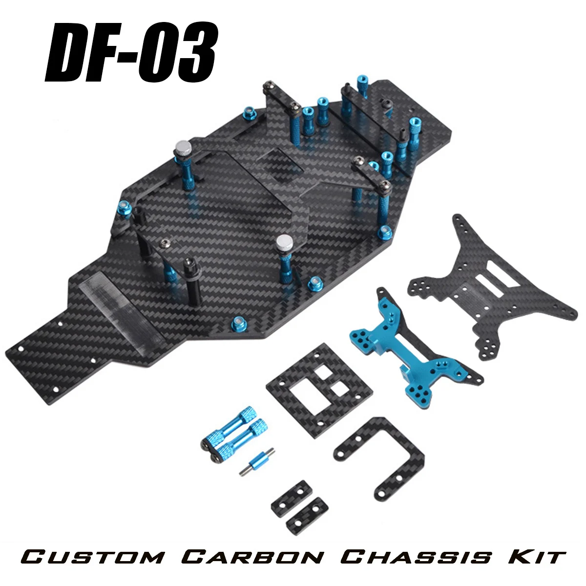 Carbon Fiber Chasis Rc Carbon Fiber Tower Kit Tamiya Df03 Upgrade