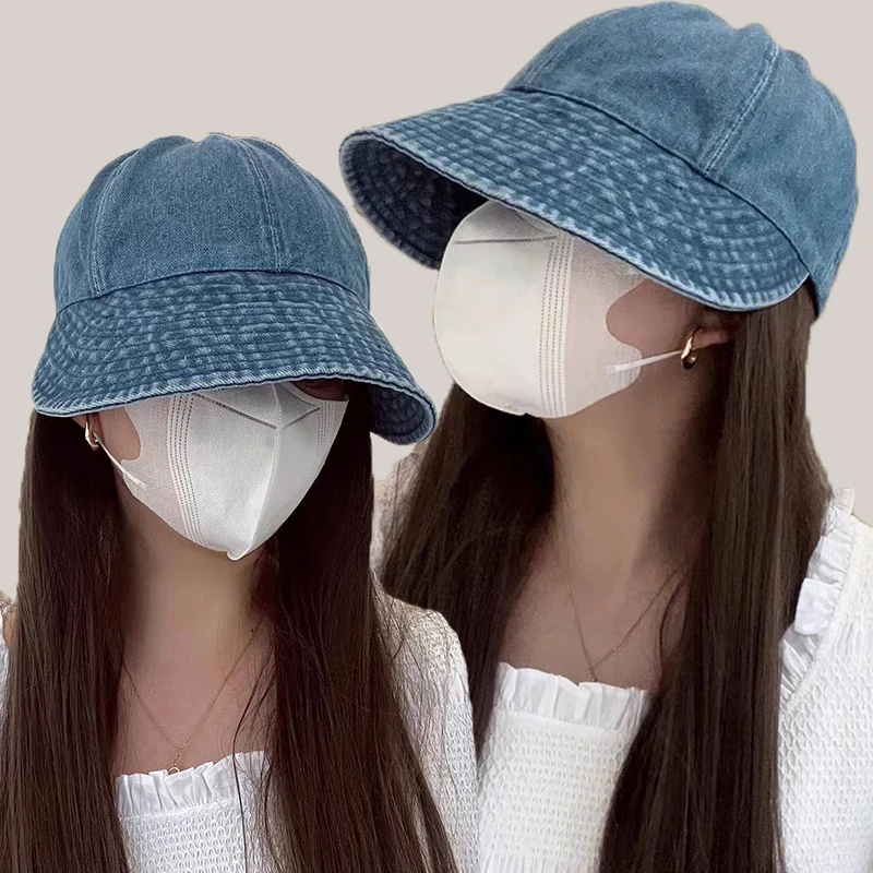 Chapeau de pêcheur d'été à large bord pour femmes, pare-soleil pliable, casquette de pêcheur, seau réglable pour Sports de plein air_voghion.com