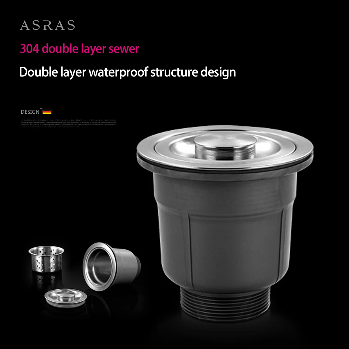 ASRAS 304SUS Stainless steel kitchen classic thick practical double basin sink, handmade 7843A 780-430mm