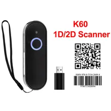 Mini escáner de código de barras USB, Bluetooth 2,4G, inalámbrico, 1D, 2D, QR, PDF417, código de barras para iPad, iPhone, Android, tabletas, PC