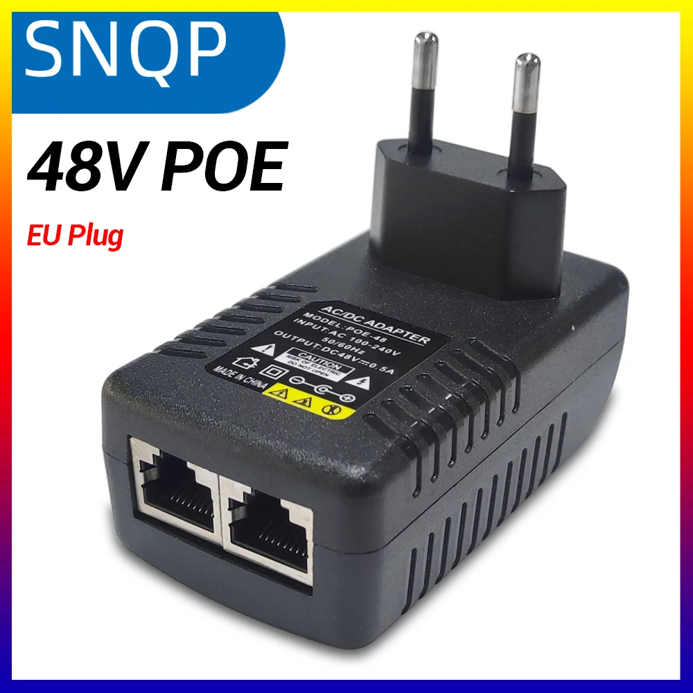 CCTV Security Surveillance POE Power Supply Adapter 48V 0.5A EU/US Plug for Injector Ethernet IP Camera NVR Router POE Switch