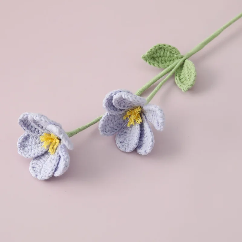 Blaue Schneeflocke häkeln Blumenstrauß kreative gestrickte Blumen künstliche Blume Home Decor häkeln Blumenstrauß Geschenk – Detail 7