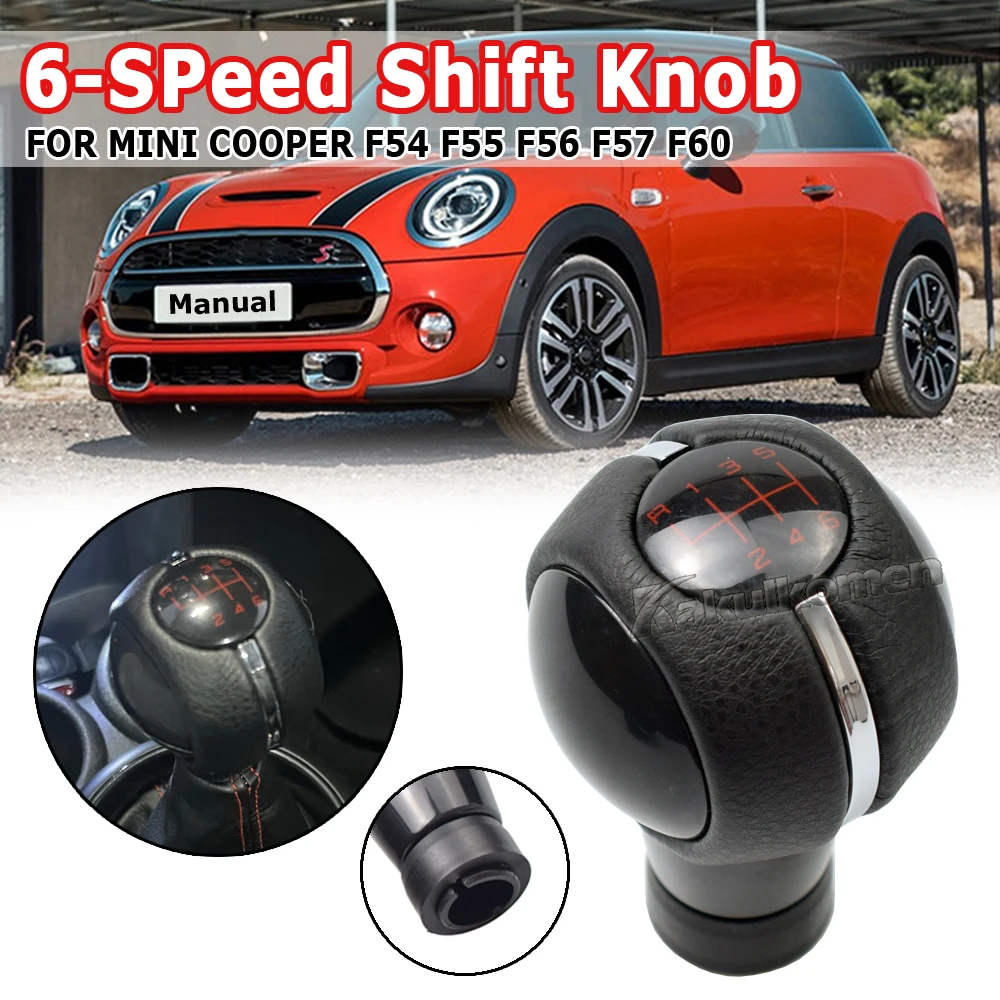 Leder abs 6-Gang-Schaltknauf Schalthebel griff für Mini Cooper f55 f56 f54  für f57 Cabrio f60 - AliExpress