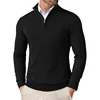 Autumn Men's Quarter Zip Up Sweaters Slim Fit Lightweight Outdoor Mock Neck Pullover Sweaters Half Turtleneck Knitted Streetwear 2