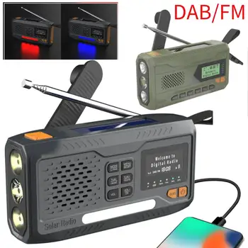 DAB/FM Radio Bluetooth Emergency Radio Portable Solar Radio Receiver Hand Crank Dynamo Outdoor Speaker Radio with Flashlight 1