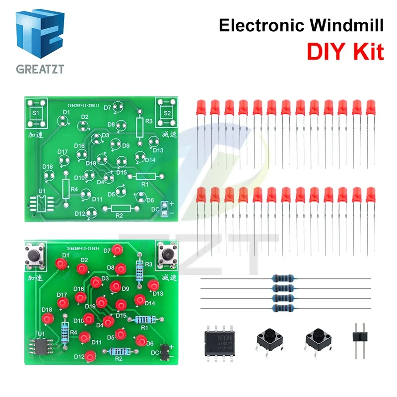 DIY Electronic Windmill Kit with Adjustable Speed