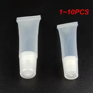 1~10PCS Empty Refillable Plastic Squeeze Tubes Translucent Cosmetic Containers Soft Plastic Tube Travel Bottle With Flip Cover