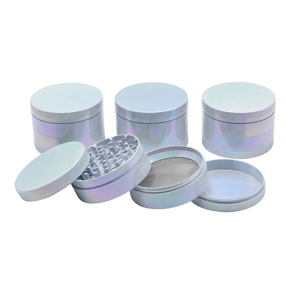 Neon Herb Grinder 4-layer Iridescent Tobacco Grinder Spice Miller Crusher Zinc Alloy 40/50/60mm 2