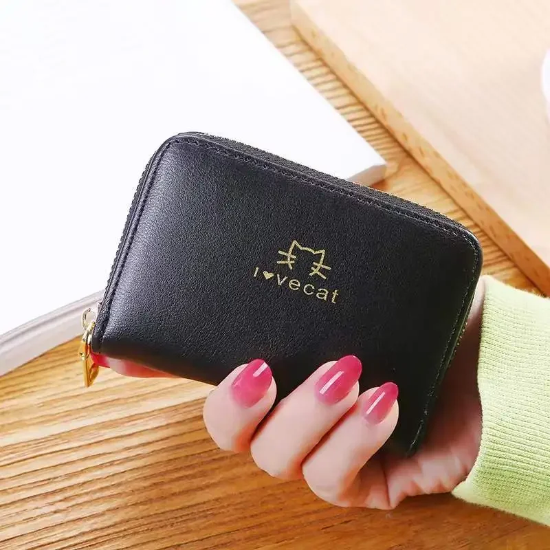 

Fashion Card Bags for Woman Cartoon Cat Soft PU Material Card Bags IC/ID Card Holder Cash Coin Storage Bags