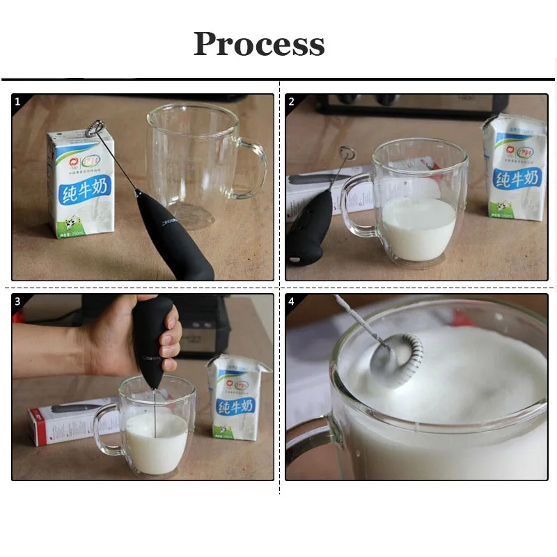 Plastic + Stainless Steel Coffee Milk Drink Electric Whisk Mixer Frother Foamer Kitchen Egg Beater Handheld Kitchen Tools 6
