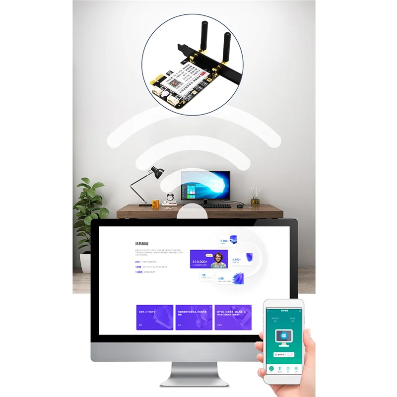 Переключатель переключения питания компьютера Tuya Wi-Fi, PCIe-карта для настольного компьютера, дистанционное управление через приложение, Поддержка Google Home,PRO Card (art.: 3920c375b4e02) - 3920c375b4e02