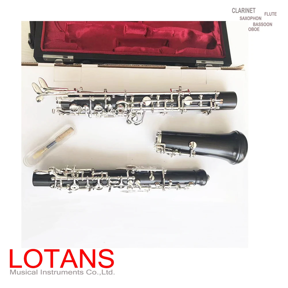 Professional level ebony oboe silver