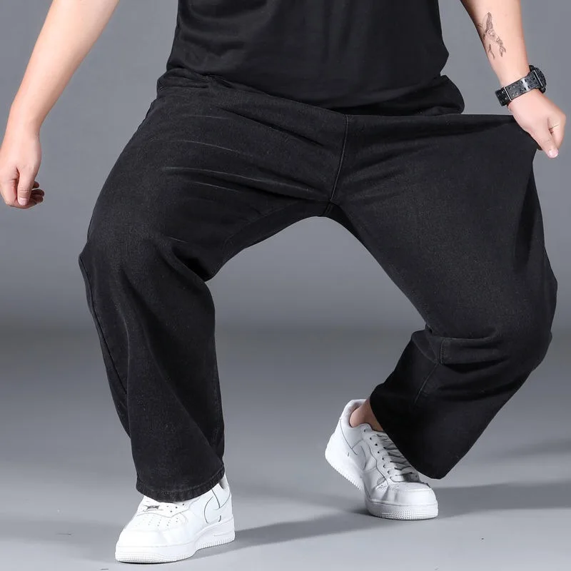 10XL Oversize Wide Legs Jeans Men Soft Cotton Cargo Jeans Plus Size Baggy Men's Trousers Fashion Streetwear Working Jeans Man 2