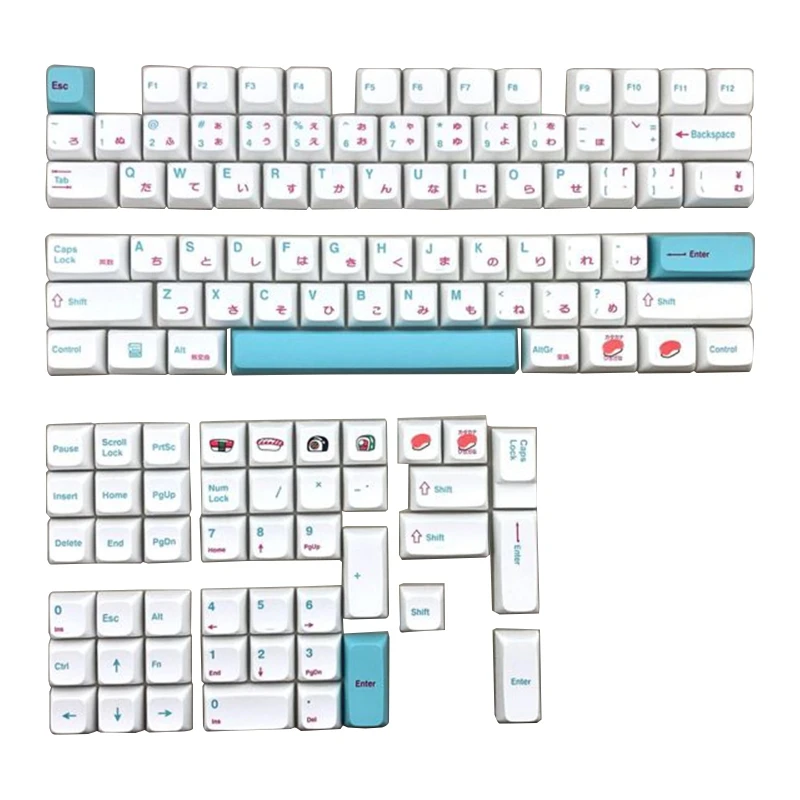 Xda Profile Keycaps Pbt Dye Sublimation para teclado mecánico para juegos  (126pcs)