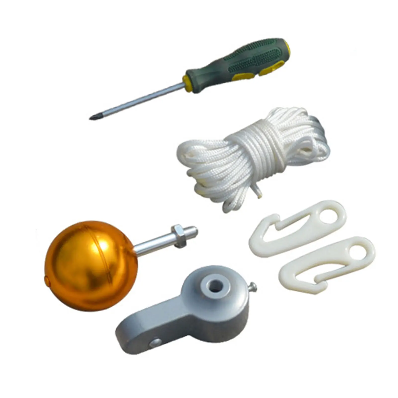 

Flag Pole Hardware Kit Hook Topper Ball Rope Repair Easy Install Outdoor Garden Replacement Parts Wear Resistant Strong Bearing