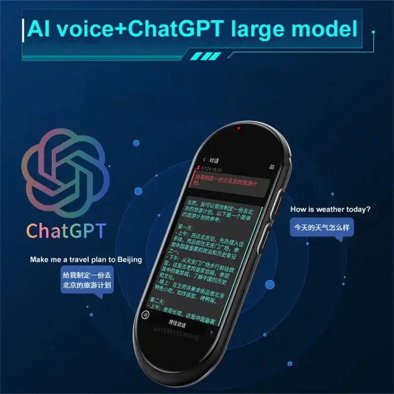 Voice Translator Language Translator 4.1inch Chat GPT 138 National Language Intelligent Real-time Translation Device Support 4G SIM Card