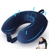 Memory Foam U-Shaped Pillow with Hidden Zipper Wear Resistant Friendly to Skin Ergonomic Design Solid Color Neck Support Travel 2