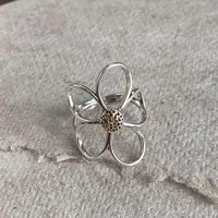 VENTFILLE 925 Sterling Silve Flower Ring for Women Gift Hollow Out Design Retro Hip Hop Versatile Jewelry Party Gift Dropship - Image 3