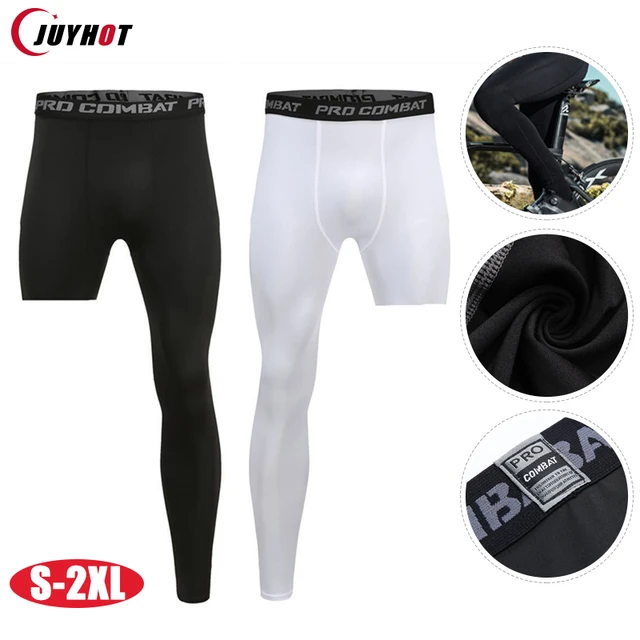 Men Base Layer Exercise Trousers Compression Running Tight Sport Cropped One  Leg Leggings Basketball Football Yoga Fitness Pants