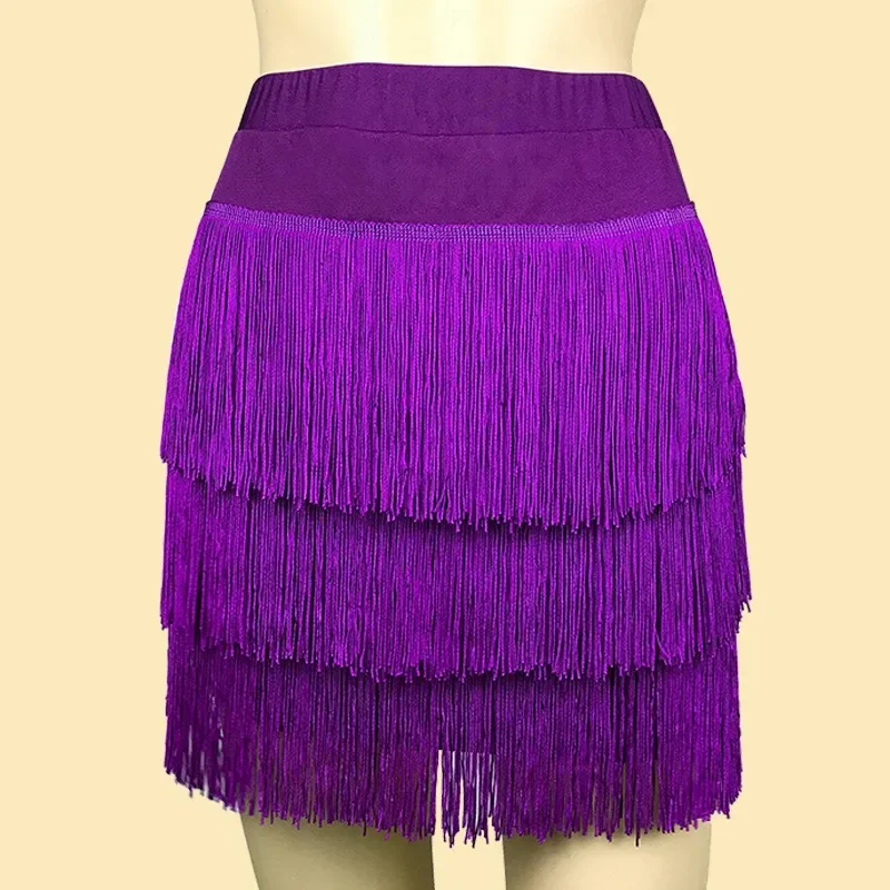 Women's Latin Dance Skirt Costume Tassel Training Suit dance dress