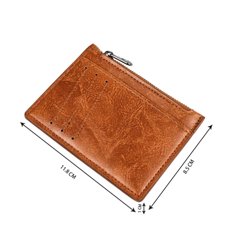 Slim PU Leather Wallet Card Holder with Multi-Card Slots