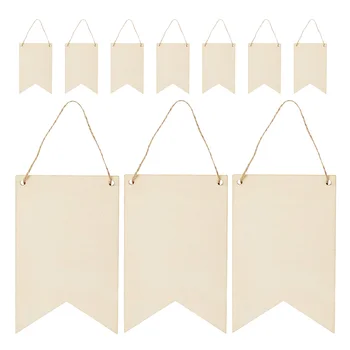 공예품 보드용 플래그 나무 펜던트, 미완성 사인 빈 표지판, 목재 DIY 페인팅 조각 슬래브