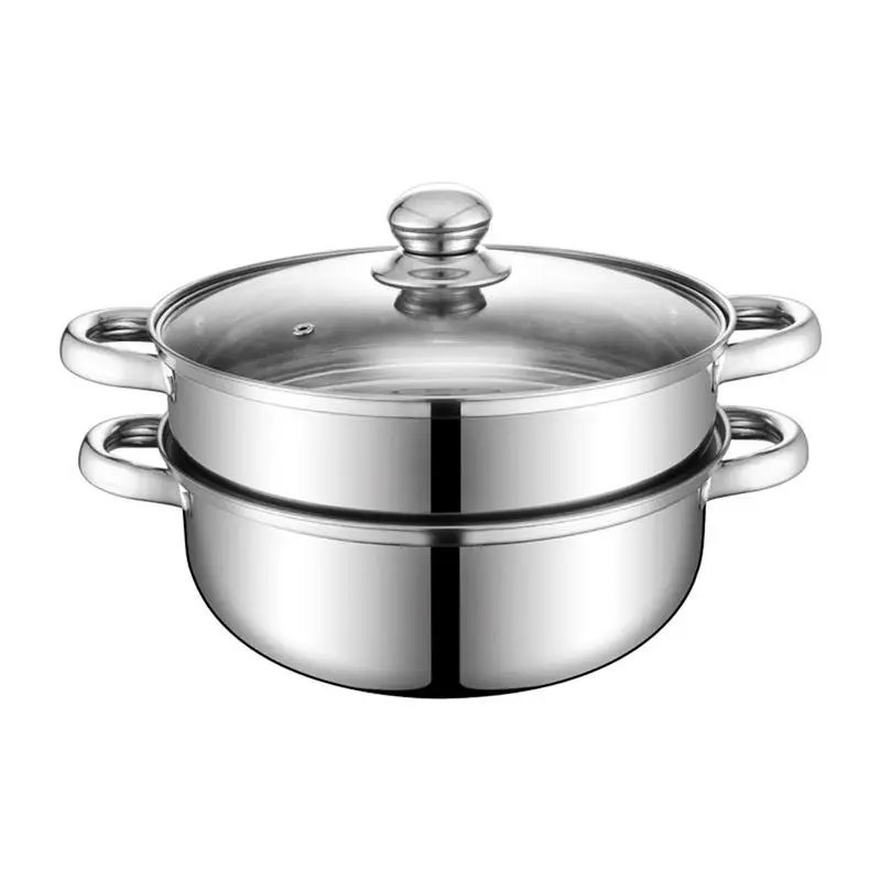 

Double layer Stainless Steel Stack and Steam Pot Set - and Lid Steamer Saucepot double boiler