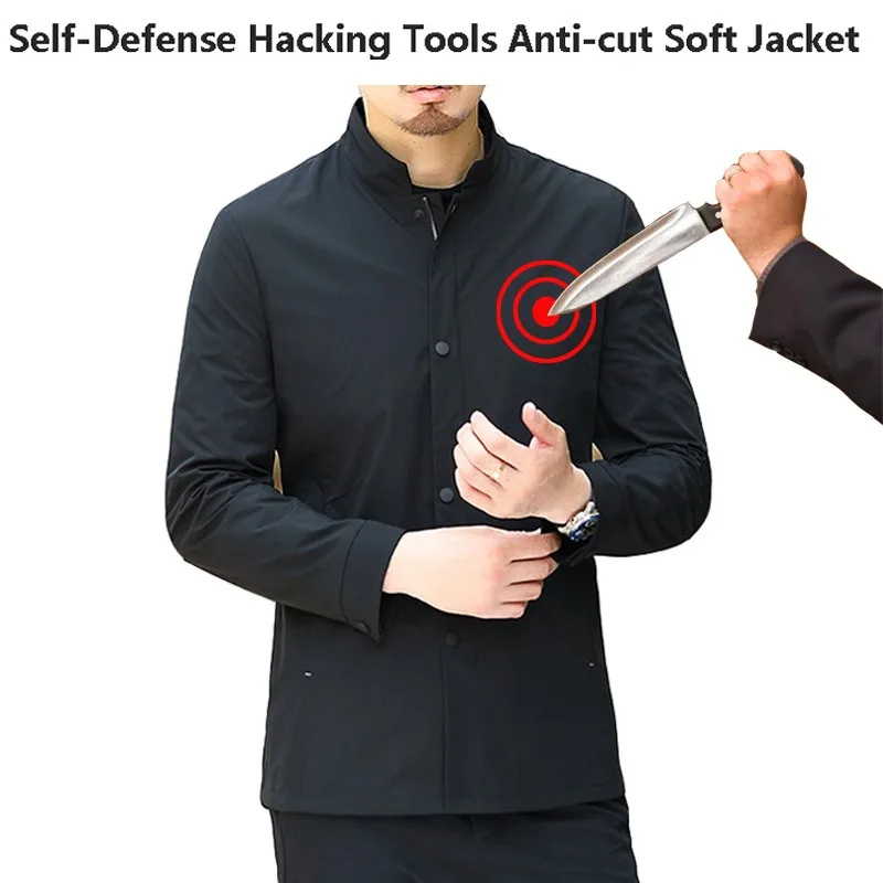 

Мужская Защитная куртка для бизнеса анти пирсинг анти резка гибкий полимерный композитный материал устойчивость к резке уличная одежда
