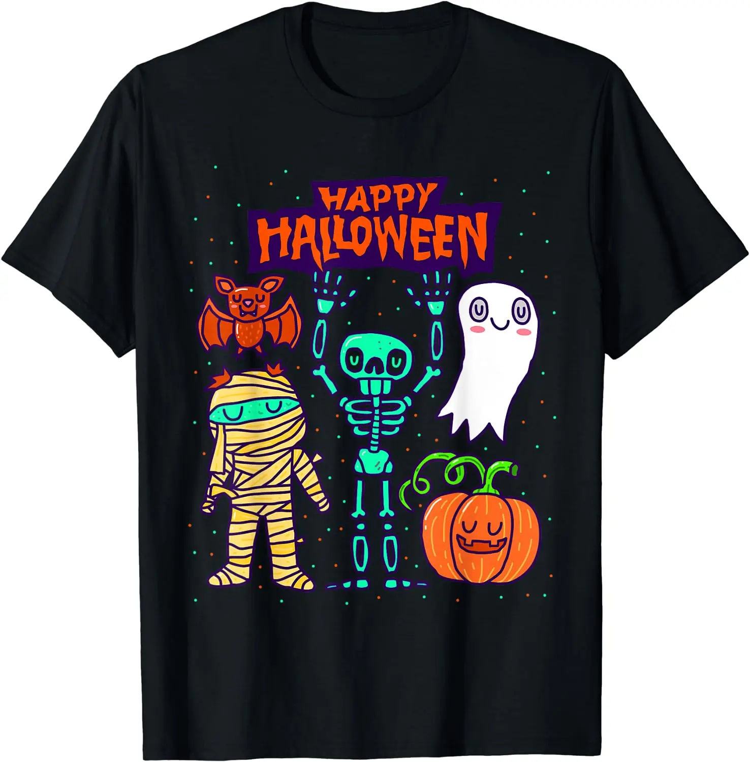 

Happy Halloween Skeleton Pumpkin Ghost Cute Kids Boys Girls T-Shirt for Kids Adults T Shirt Casual COTTON Daily Four Seasons