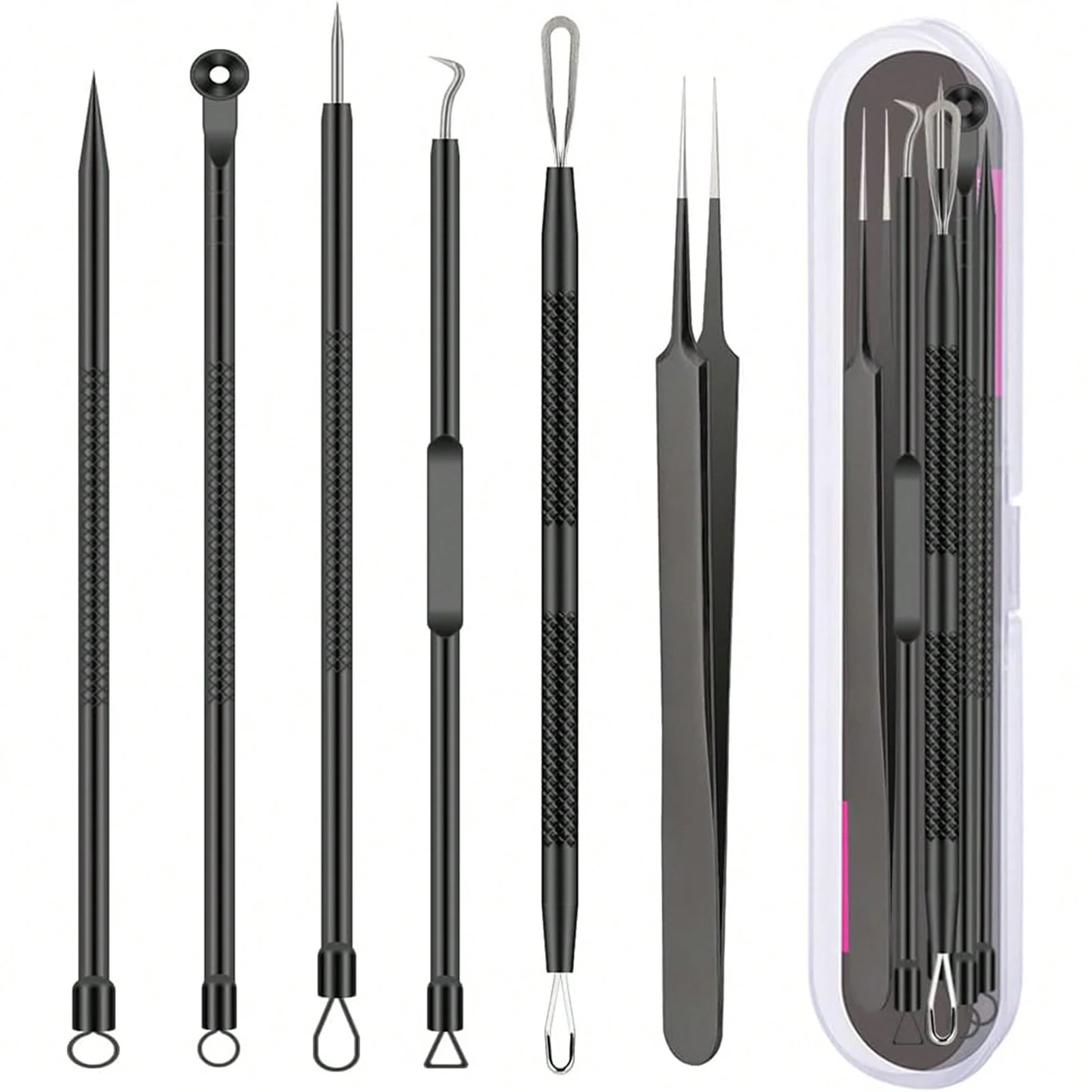 6 Piece Blackhead Acne Removal Kit Acne Blackhead Removal Needle Stainless Steel Set Tools Facial Skin Care Cleansing acne blackhead removal tool
